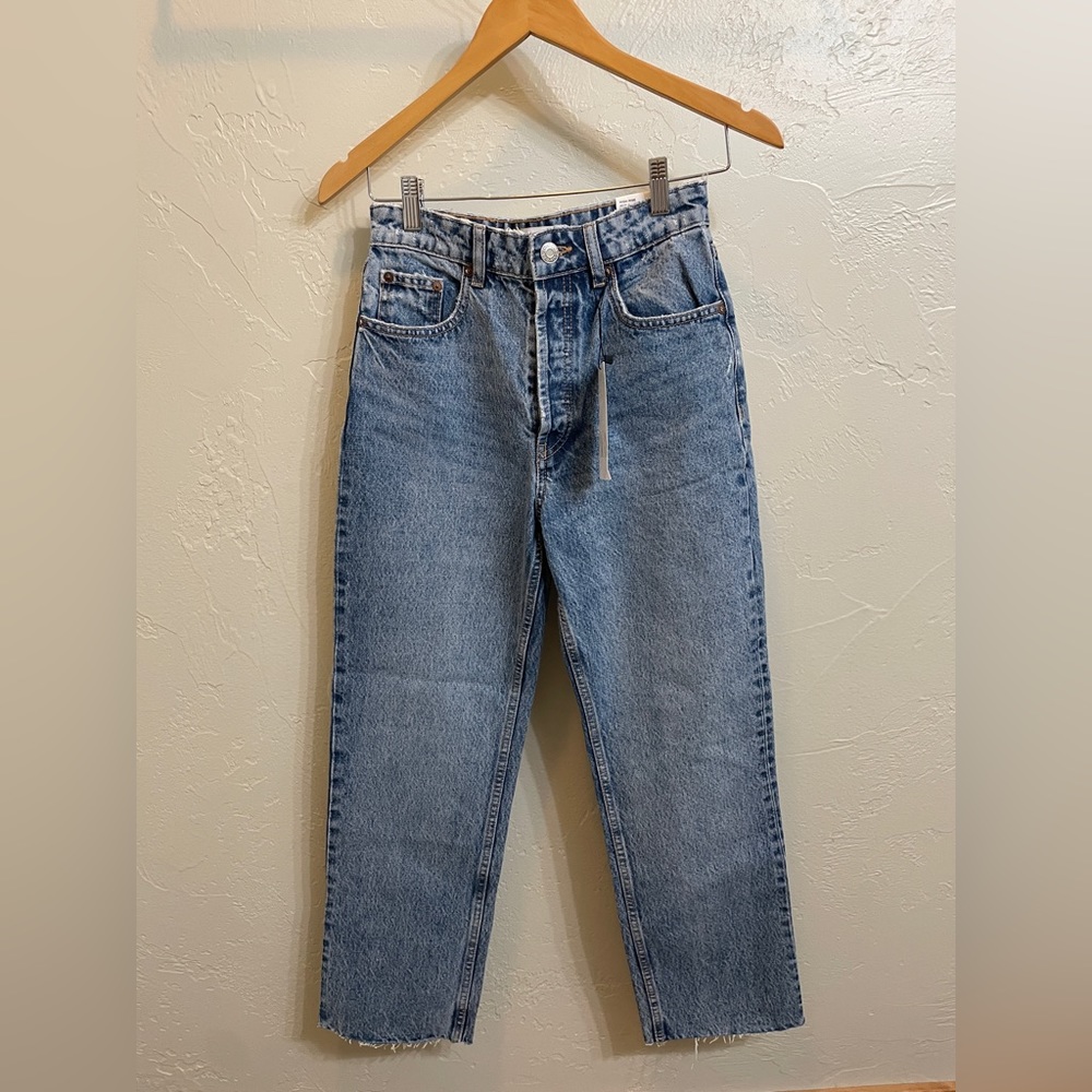 Zara High Rise Ankle Length Straight Jeans - Size 2 (UK 34)